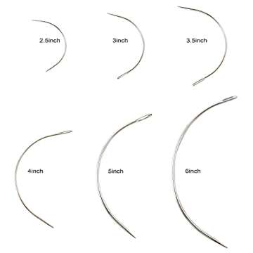 Honbay 60PCS Metal Curved Leather Needle C Type Weaving Hand Needle for Upholstery Carpet Leather Ca...