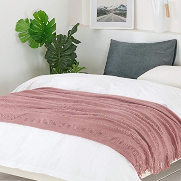 BOURINA Coral Pink Throw Blanket - Stylish & Soft Comfort