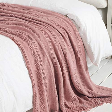 BOURINA Coral Pink Throw Blanket - Stylish & Soft Comfort