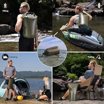 MARCHWAY Floating Waterproof Dry Bag Backpack 5L/10L/20L/30L/40L, Roll Top Sack Keeps Gear Dry for Kayaking, Rafting, Boating, Swimming, Camping, Hiking, Beach, Fishing (Army Green, 20L)