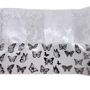 Butterfly Nail Foil Nail Art Sticker Nail Decal Flower Transfer Starry Sky Paper Colorful Nail Transfer Foils for Women Girls Fingernails Toenails Decorations