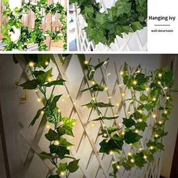CQURE 84Ft Ivy Garland with String LED Lights for Decor