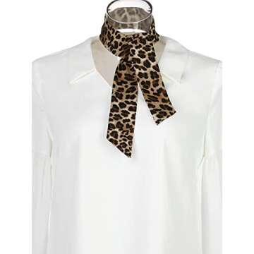 Allegra K Skinny Scarf: Chic Leopard Print Accessory in 21 Colors