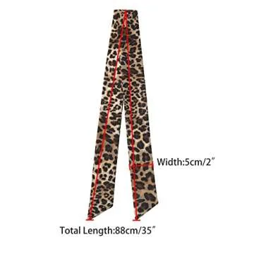 Allegra K Skinny Leopard Print Scarf Accessory