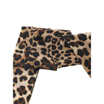 Allegra K Skinny Leopard Print Scarf Accessory