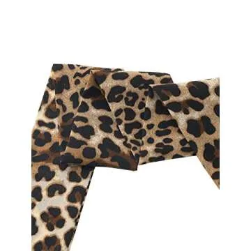 Allegra K Skinny Leopard Print Scarf Accessory