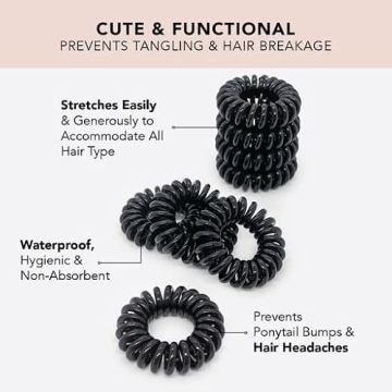 Kitsch Spiral Hair Ties for Women, No Damage, 8 Pcs