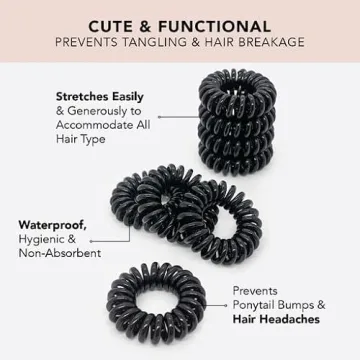Kitsch Spiral Hair Ties for Women, No Damage, 8 Pcs