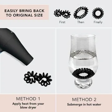 Kitsch Spiral Hair Ties for Women, No Damage, 8 Pcs