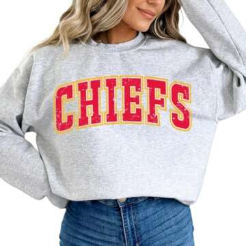 Chiefs Women's Long Sleeve Sweatshirt in Grey