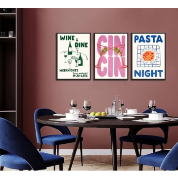 Funky Kitchen Wall Art Cin Cin Cheers Poster Canvas