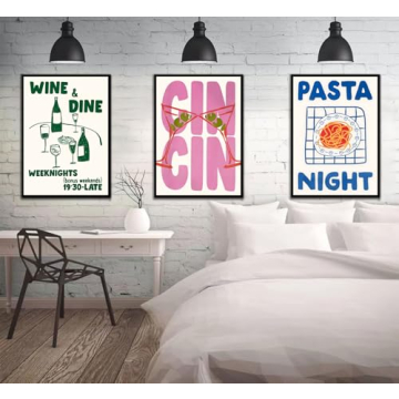 Funky Kitchen Wall Art Cin Cin Cheers Poster Canvas