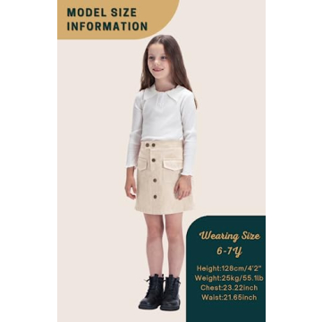 WELAKEN Girl's Stylish Corduroy Skirt in Spring Colors