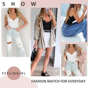 FeelinGirl Bodysuits for Women Tummy Control Sweetheart Neck Thong Bodysuit Tops 2024 Black Corset Tops XXL