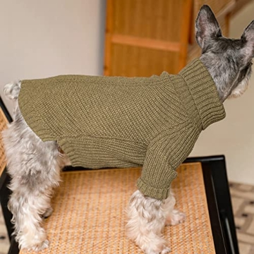 Fitwarm Thermal Knitted Dog Sweater Cozy Turtleneck Jacket