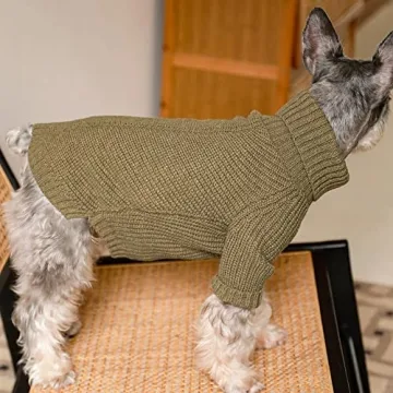Fitwarm Thermal Knitted Dog Sweater Cozy Turtleneck Jacket