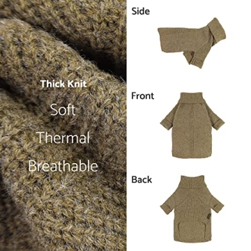 Fitwarm Thermal Knitted Dog Sweater Cozy Turtleneck Jacket