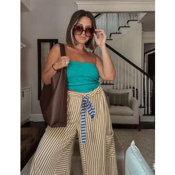 Chic Bankeng Women's Striped Palazzo Pants for Comfort