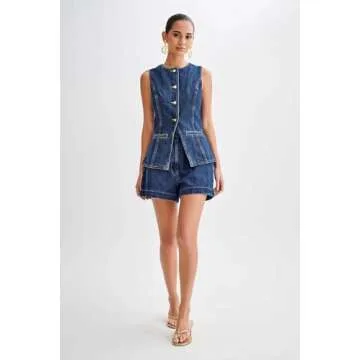 Stylish Women’s Denim Long Vest for Every Occasion