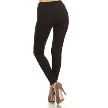 High Waisted Women’s Solid Leggings by Leggings Depot