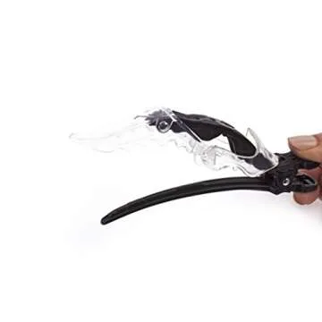 The Hair Shop Large Shark Clip | Enhanced Croc Crocodile Alligator Grip Clip (2nd Generation)| Sectioning Tool for Women | US Patented | Professional Salon Quality -Made In Korea (Large Black, 4 Pack)