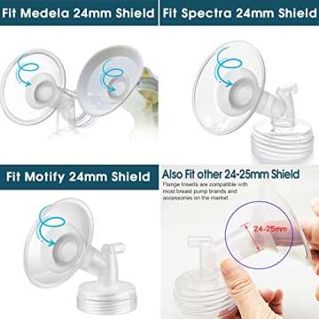 Begical Flange Inserts 13mm for Medela/Spectra/tsrete/momcozy/Elvie/navi/bellababy Breastpump 24mm Breast Shields. Reduce 24mm Nipple Tunnel Down to 13mm