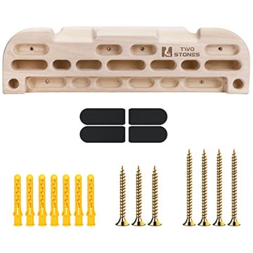 TWO STONES Wooden Hangboard Rock Climbing Pull Up Bar Designed Training for Climbing, Wooden Fingerb...