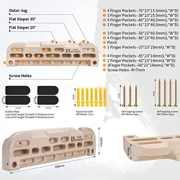 TWO STONES Wooden Hangboard for Climbing Training