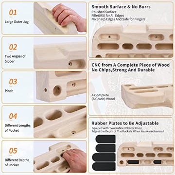 TWO STONES Wooden Hangboard for Climbing Training