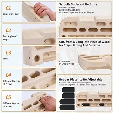 TWO STONES Wooden Hangboard for Climbing Training