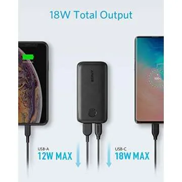 ANKER PowerCore 10000 PD Redux, 10000mAh Portable Charger USB-C Power Delivery (18W) Power Bank for iPhone 11/12 / Mini/Pro/Pro Max / 8 / X/XS Samsung S10, Pixel 3/3XL, iPad Pro 2018, and More