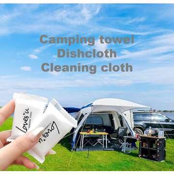 QUALIALL Compressed Washcloths Towels, Premium Disposable Wash Cloths for Travel Camping