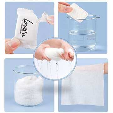 QUALIALL Compressed Washcloths Towels, Premium Disposable Wash Cloths for Travel Camping