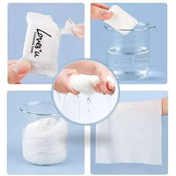 QUALIALL Compressed Washcloths Towels, Premium Disposable Wash Cloths for Travel Camping