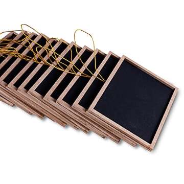 Super Z Outlet Mini 3" x 4" Wooden Frame Rectangle Hanging Chalk Blackboard for Arts & Crafts, Table Numbering, Party Favors (12 Pack)
