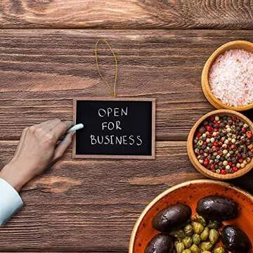 Super Z Outlet Mini 3" x 4" Wooden Frame Rectangle Hanging Chalk Blackboard for Arts & Crafts, Table Numbering, Party Favors (12 Pack)