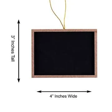 Super Z Outlet Mini 3" x 4" Wooden Frame Rectangle Hanging Chalk Blackboard for Arts & Crafts, Table Numbering, Party Favors (12 Pack)