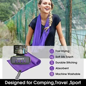 4Monster Microfiber Towel, Travel Towel, Camping Towel,Small Size 15.7¡Á31.5', Fast Drying, Soft L...