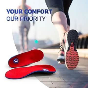Pure Stride Professional Full Length Orthotics - Shoe Insert & Support for Metatarsals, High Arch, Flat Feet - Pain Relief for Plantar Fasciitis, Arch, Heel - 1 Pair, Men's 6-6.5 / Women's 8-8.5