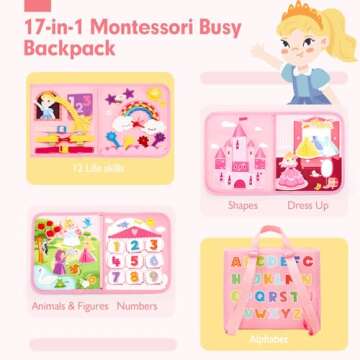 hahaland Montessori Toys for Ages 2-4, Busy Board 1-4 Year Old Girl Birthday Gift 17 in 1 Preschool ...