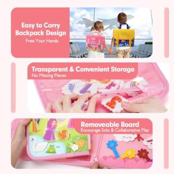 hahaland Montessori Toys for Ages 2-4, Busy Board 1-4 Year Old Girl Birthday Gift 17 in 1 Preschool Learning Activities with 12 Life Skill, Number,Shape,Dressup,Animal,Figures,Baby Girl