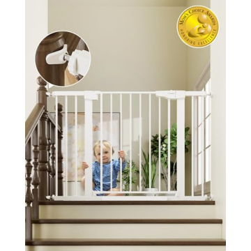 Cumbor 29.7-46" Baby Gate for Stairs, Toddler Safety Essentials for The House, Auto Close Dog Gate f...