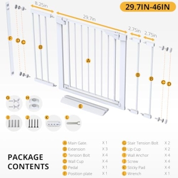 Cumbor Baby Gate 29.7-46" for Safe Home Access