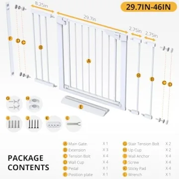 Cumbor Baby Gate 29.7-46" for Safe Home Access