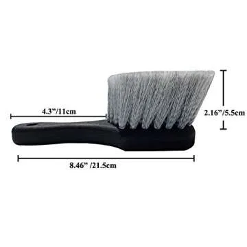 Wheel & Tire Brush for Car Rim, Soft Bristle Car Wash Brush, Cleans Tires & Releases Dirt and Road G...