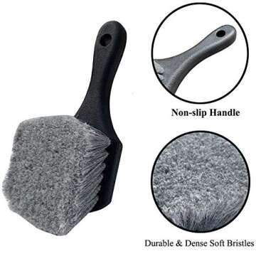Wheel & Tire Brush for Car Rim - Soft Bristle Cleaning Tool