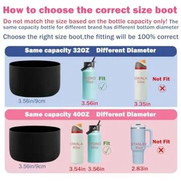 Durable Silicone Boot for Hydro Flask & Compatible Bottles