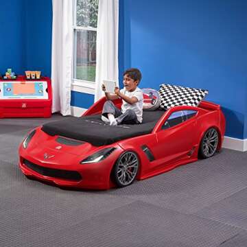 Step2 Corvette Z06 Toddler Bed to Twin Bed, Red