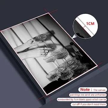 nghtuiyocw Black and White Champagne Glasses Canvas Wall Art, Vintage Funky Bar Cart Art Decor, Retro Champagne Tower Poster Wine Decorations, Kitchen Dining Room Pub Decor Prints 12x16in Unframed