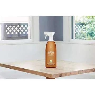 Method Daily Wood Cleaner, Plant-Based Formula that Cleans Shelves, Tables, and Other Wooden Surfaces While Removing Dust & Grime, Almond Scent, 828 ml Spray Bottles, Packaging May Vary (Pack of 2)